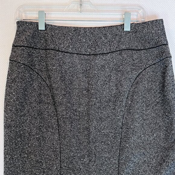 Ann Taylor Skirt Women’s 6 Gray Tweed Wool Blend Straight Lined Kick Pleat - Picture 8 of 11
